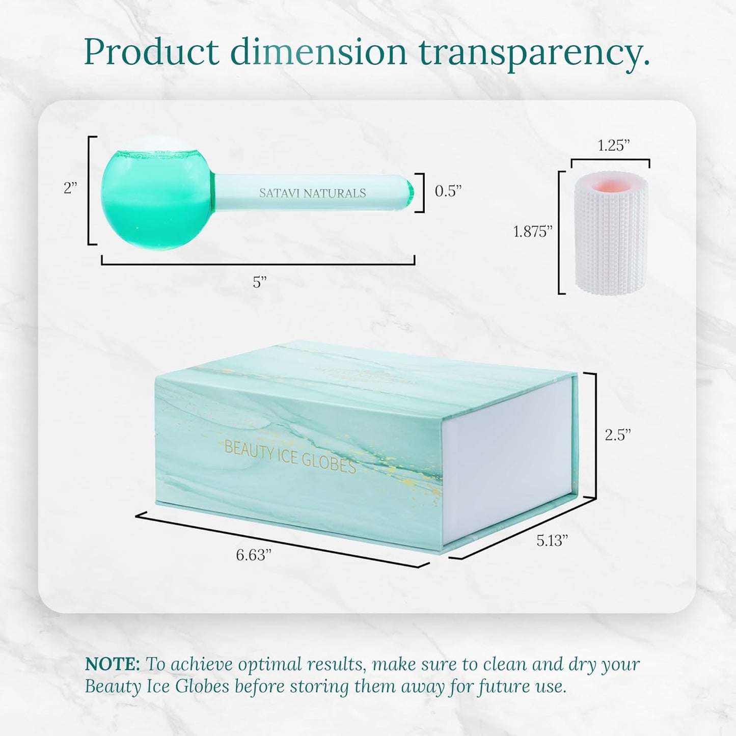 Beauty Ice Globes (Heat-Resistant & Freezer-Safe) Luxurious Facial Tools for Radiant Skin, Enhances Circulation to Tighten Skin, Reduce Puffiness, Minimize Pores, Alleviate Tension