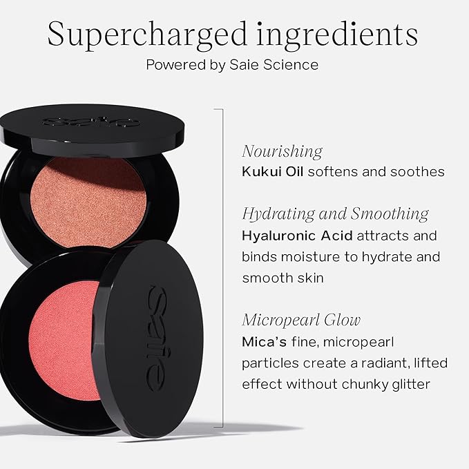 Saie Glow Sculpt Multi-Use Highlighter + Cream Blush Refill - Lightweight with Hyaluronic Acid + Micropearl for Radiant, Glowing Skin - Mauveglow (.02 oz)