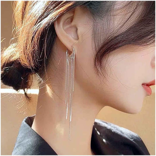 Boho Long Tassel Chain Earrings Fringe Drop Dangle Earrings Gold Dangling Chain Tassel Earrings Vintage Statement Earrings Jewelry for Women and Girls Gifts