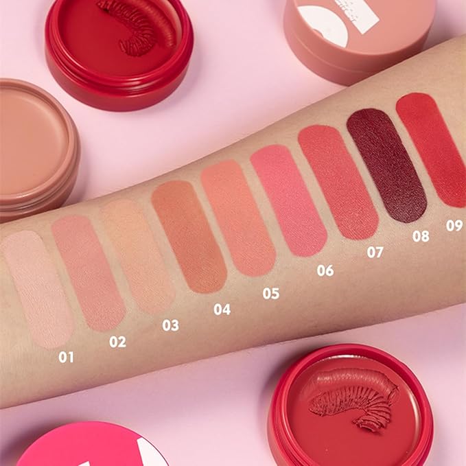 MAEPEOR Cream Blush 9 Color Smooth High-Pigmented Buildable Face Blush Long-Lasting Natural Look Face Blush for Cheeks (Color 08)