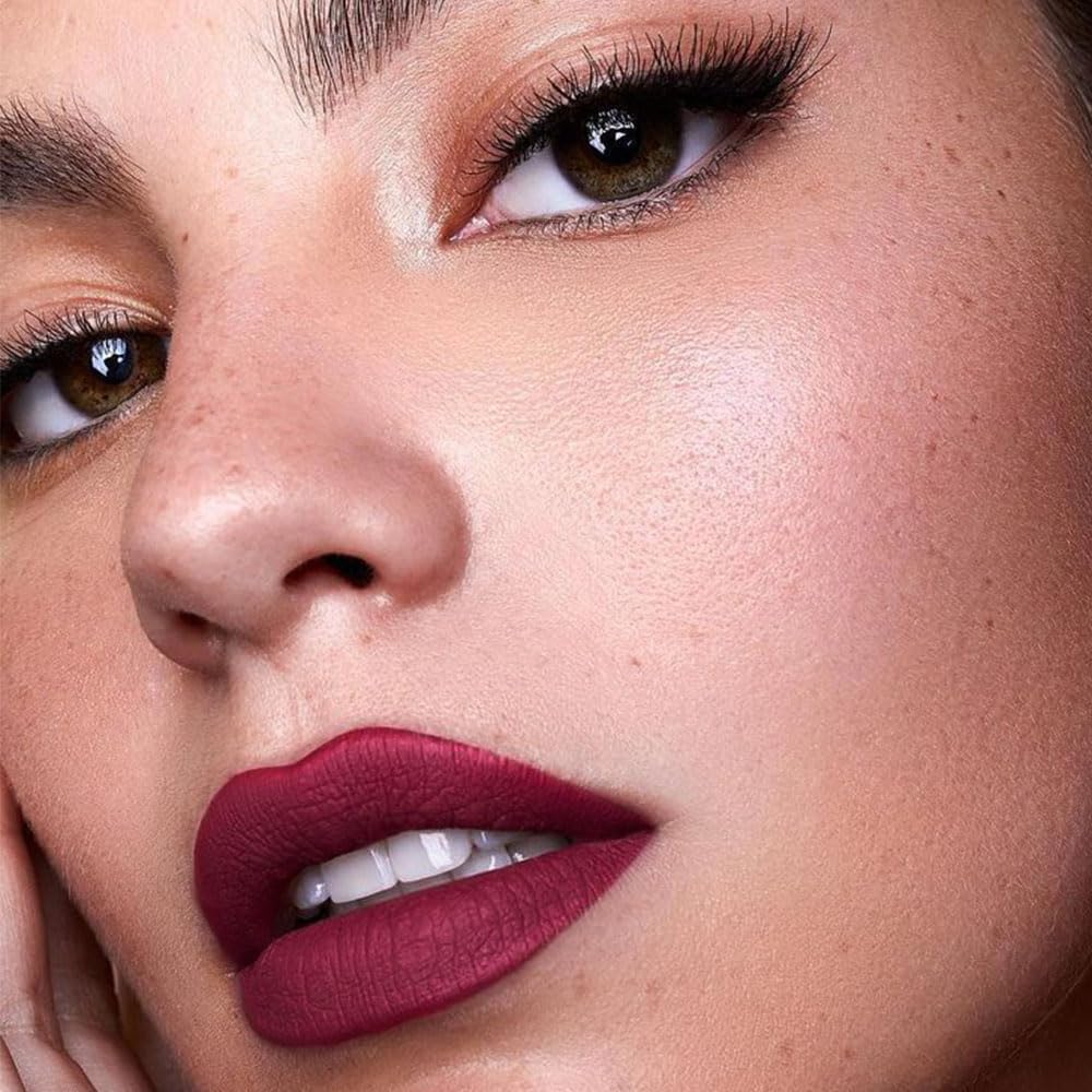 evpct 1Pcs Dark Plum Wine Red Lip Liner and Lipstick Set Kit for Women Matte Lips Kit with Lip Liner Lip Stains Long Lasting Waterproof 24 Hour Lipstick and Lip Liners Combo Lipliners Pencil 06#