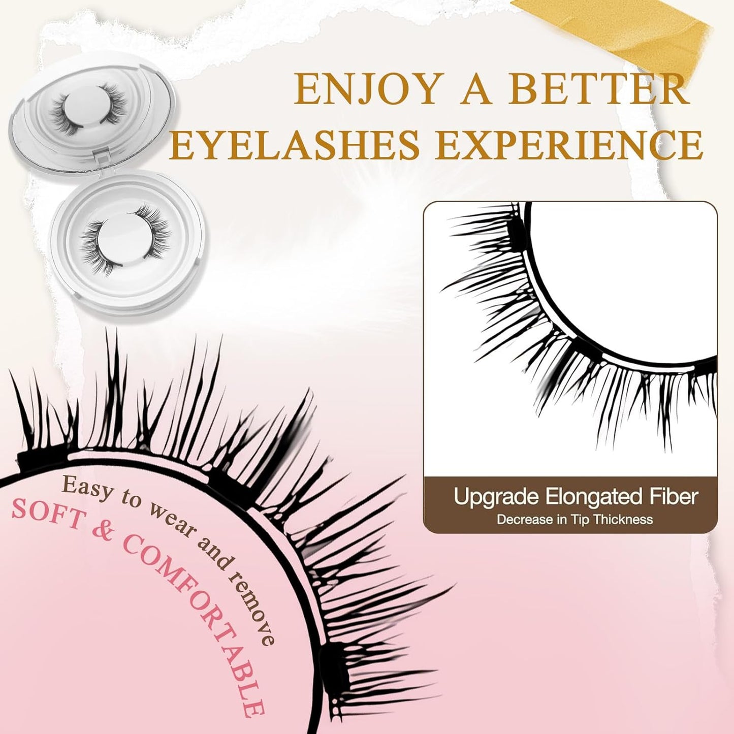 Ealra Craft Magnetic Eyelashes with Applicator,Lumentes Magnetic Eyelashes,3D Soft Flex,Reusable No Glue Needed Soft Lashes for Wmen with All-Day Wear(Natural#04+Simple#06)