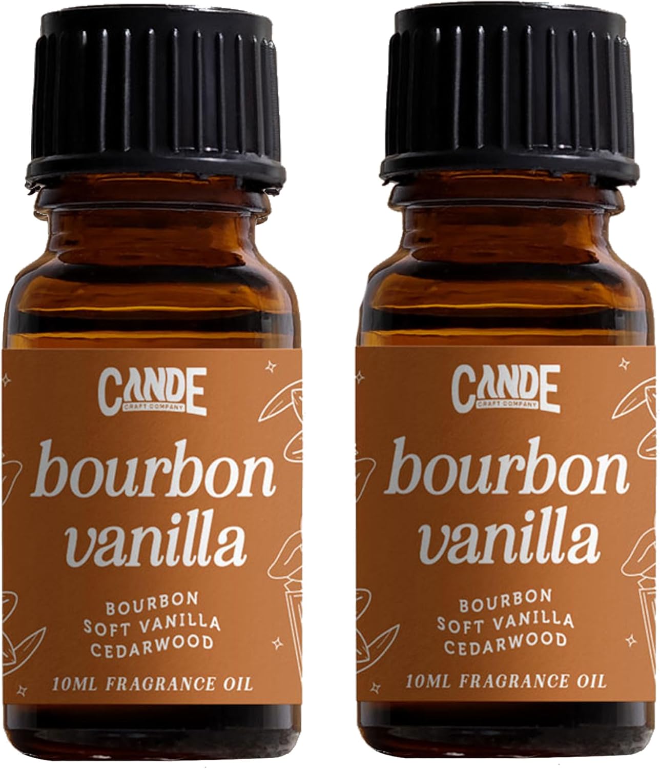 CANDECraftCo Premium Fragrance Oil – Diffuser Oils Fragrances Scented for Home, Candle Soap Making Supplies, Aromatherapy Blends for House (0.34 Fl Oz) (2-Pack, Bourboun Vanilla)