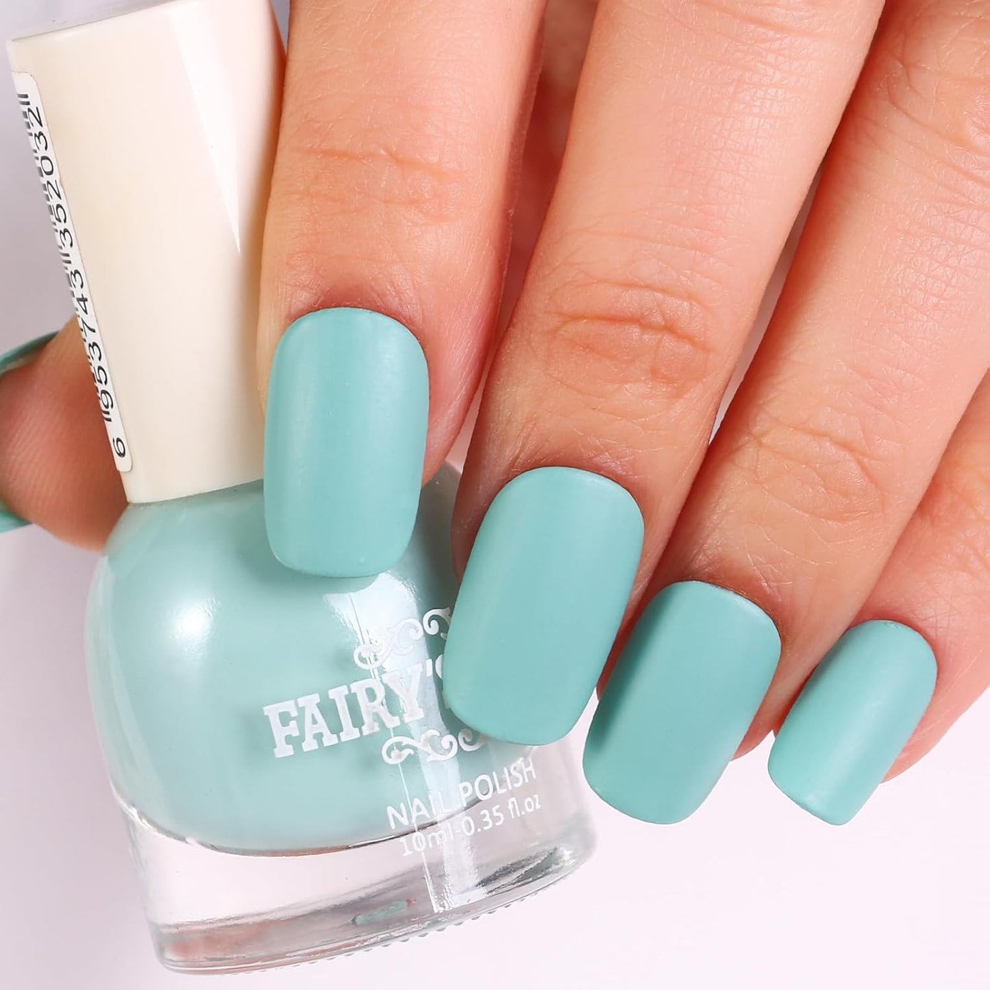 Matte Nail Polish Air Dry Nail Lacquer for Nail Art Varnish, Mist Effect Matte Finish Velvet Nail Polish, 0.35 fl oz (Cyan-14, 10 ML)