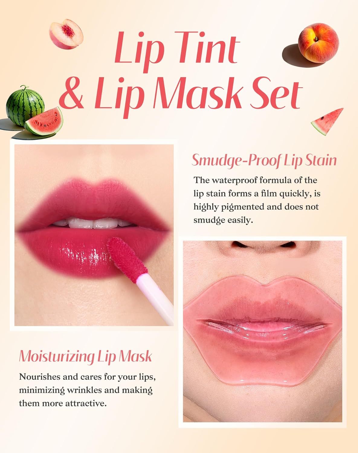 Lip Tint Stain Set, Lip Stain Long Lasting Lightweight Waterproof, Transfer-Proof, Non-sticky, Lip Makeup Matte Finish