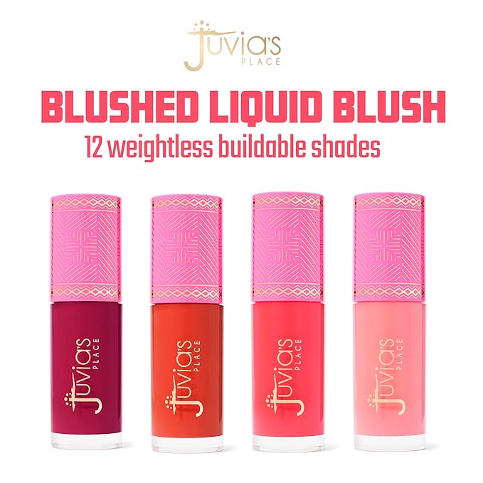 Juvia's Place Blushed Liquid Blush LilyLove - Dewy Tint Cheeks Makeup Glow Pigment Effortless Beauty Long Lasting Cosmetics Soft Creamy Natural Buildable All Skin Color Light Flawless Finish Blend