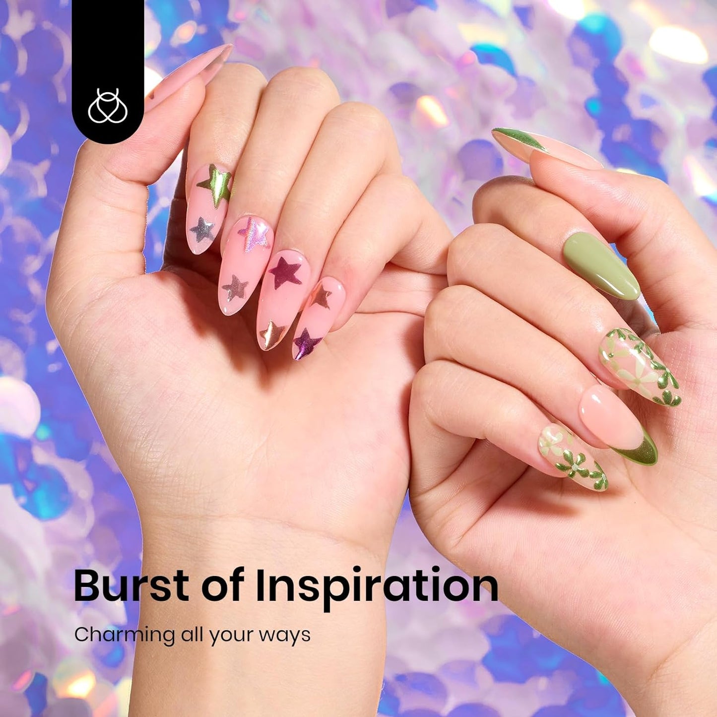 beetles Gel Polish 8 Colors Chrome Powder for Nails Pink Purple Blue Green Silver Golden Rainbow Nail Powder 2024 Mirror Effect Manicure Art Decoration Powder Holographic Pigment Gift for Women