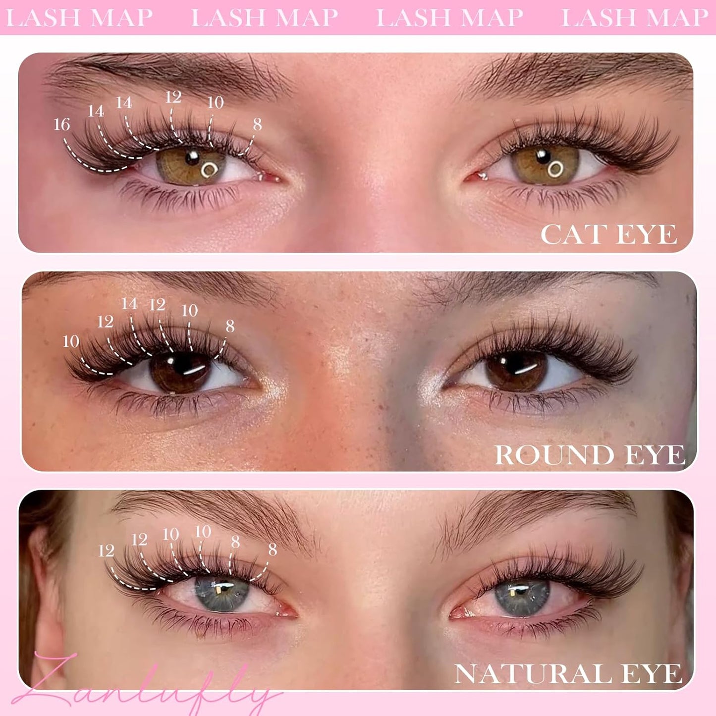 Self Adhesive Eyelashes Brown Self Adhesive Lash Clusters Natural No Glue Lashes Dark Brown Eyelash Extensions Pre-glued Eyelash Clusters Wispy Press on Individual Lashes 8-16mm by ZANLUFLY