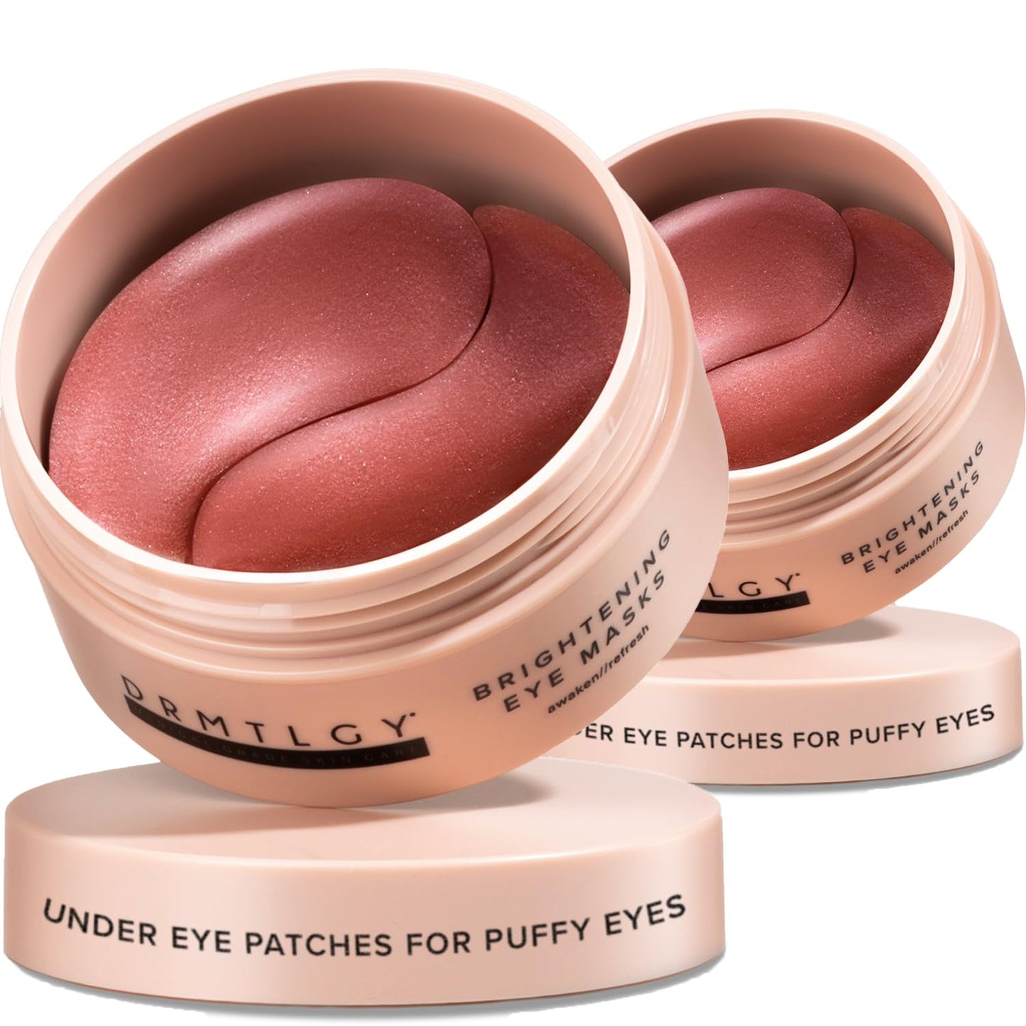 DRMTLGY Brightening Eye Masks (30 Pairs) - Caffeine Eye Masks for Dark Circles and Puffiness with Hyaluronic Acid, Eye Patches for Puffy Eyes - 2 pack