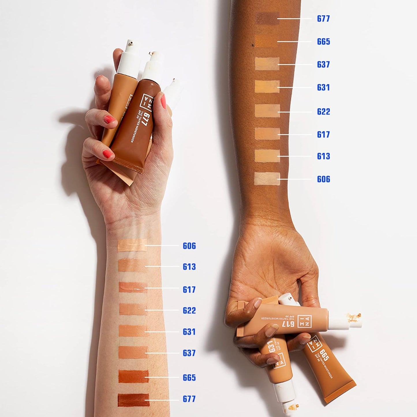 3INA 613 Tinted Moisturizer for Face with SPF 30 - Nude - BB Cream with Light to Medium Coverage - Hyaluronic Acid Moisturizer for All Skin Tones - Vegan, Cruelty and Paraben Free Make Up - 1 oz