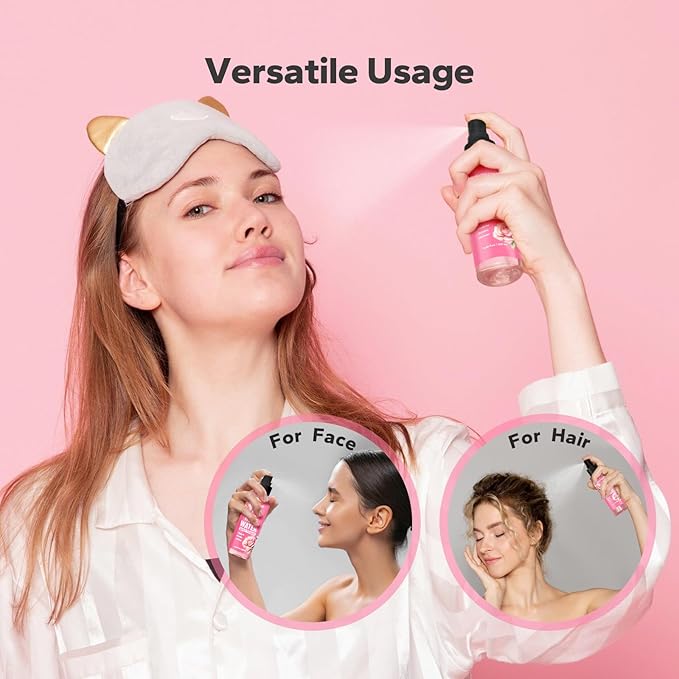 Organic Rose Water Spray (8.45 Fl Oz), Rosewater Spray for Face & Hair, Rose Water for Skin Care