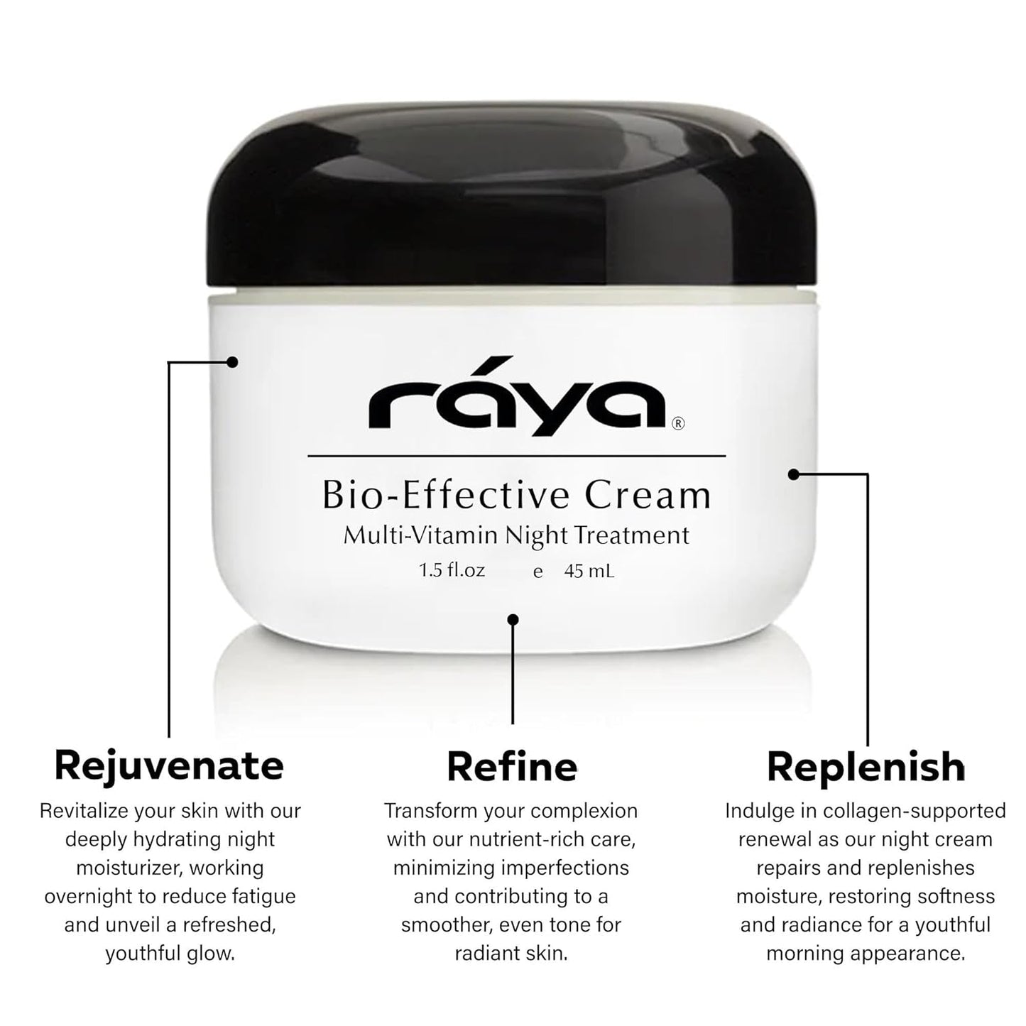 Raya SPA Bio-Effective Night Cream | Deep Recovery Anti-Aging Facial Moisturizer | Firming & Wrinkle Repair | Overnight Face Care for Tone Reviving & Beauty Sleep | Non-Oily Renewing Cream