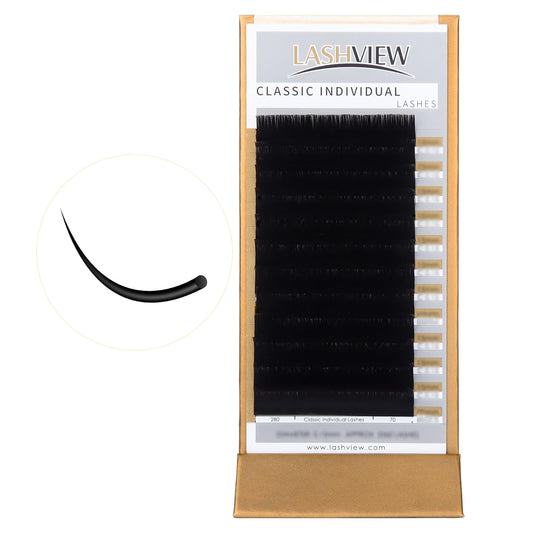 LASHVIEW Eyelash Extensions,Individual Lashes,Premium Single&Classic Lashes,0.15 Thickness C 10mm,eyelash extension supplies,Natural Semi Permanent Eyelashes,Application-Friendly, Lashes