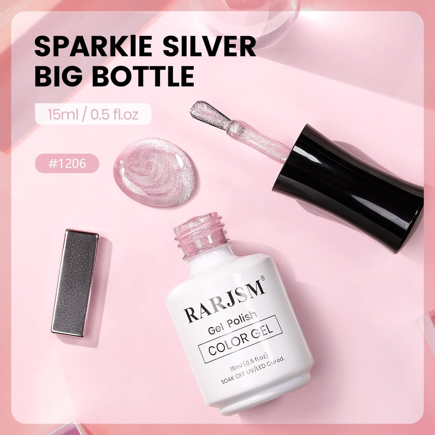 RARJSM Pink Cat Eye Gel Nail Polish with Magnet Stick Reflective Dazzling Nude Skin Color Sparkle Diamond Glitter Cateye Gelpolish 15ml Single Bottle Curing Requires Soak Off for Home Salon Manicure