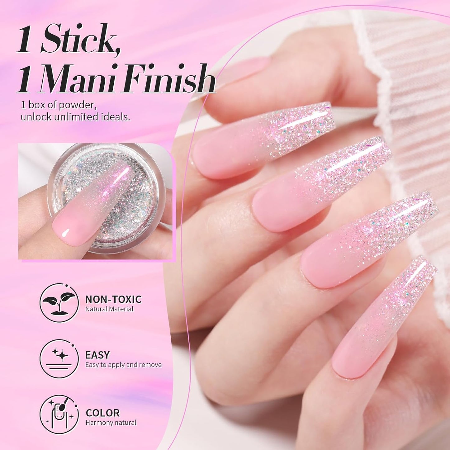 Born Pretty Auroras Reflective Glitter Nail Powder Chameleon Polarized Sparkling Shiny Nail Glitter Holographic Flakes Dust Shiny Powder Pigment Nail Supplies for Nail Art Manicure DIY Design