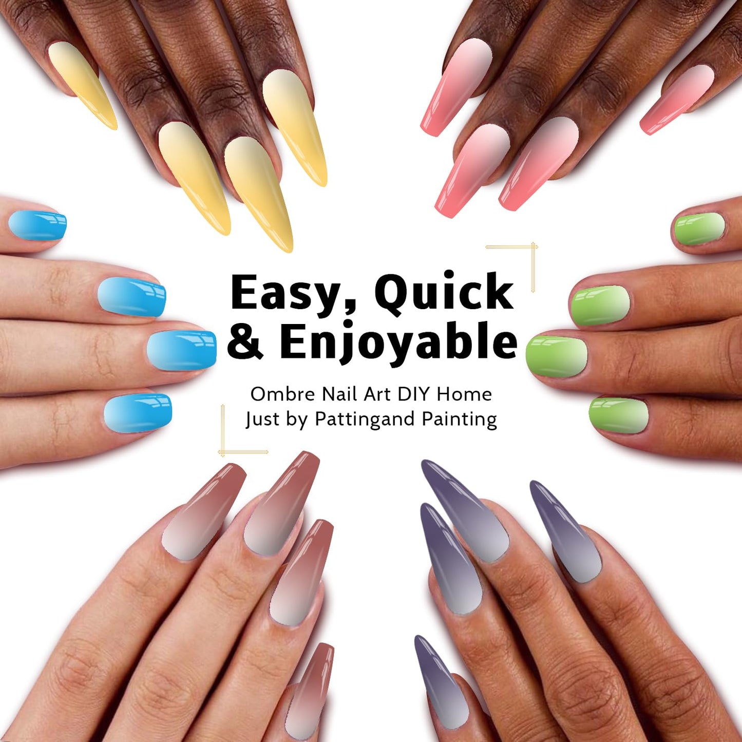 Sponge Pat Paint Nail Gel, Ombre Nails Gradient Gel Nail Blush Blooming Aura Nails Drawing Stripper Floral Painting DIY Nail Art, No Wipe, UV/LED Curing (12 Colors D)