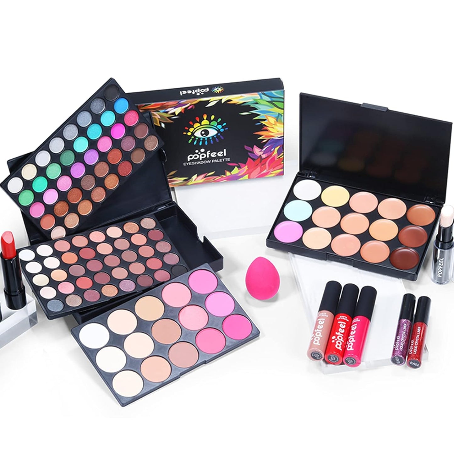 Multi-purpose Makeup Kit All-in-One Makeup Gift Set Colours Mix Eyeshadow Concealer Lip Gloss Pressed Powder and Powder Blusher Cosmetic Makeup Palette Set Kit #097