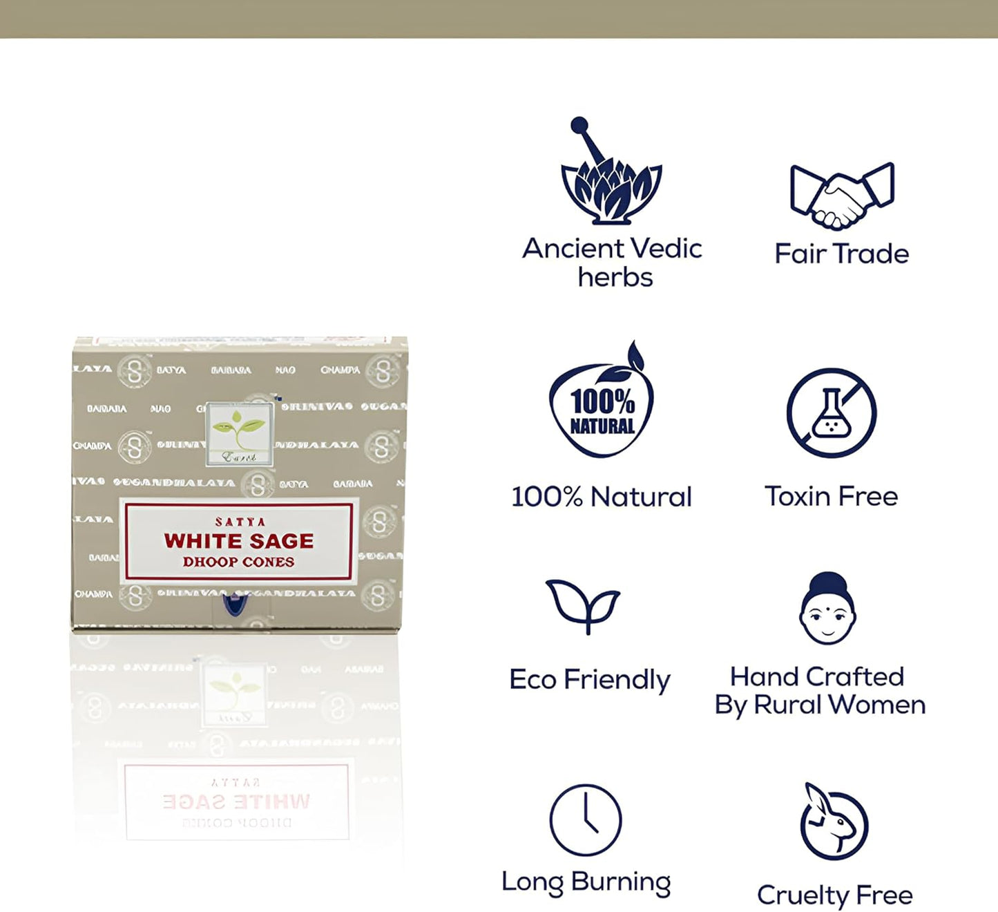 Satya Sai Baba White Sage Original Earth Marked Natural Masala Incense 144 Dhoop Cones in Pack of 12 Boxes | Best for Prayer, Meditation and Relaxation