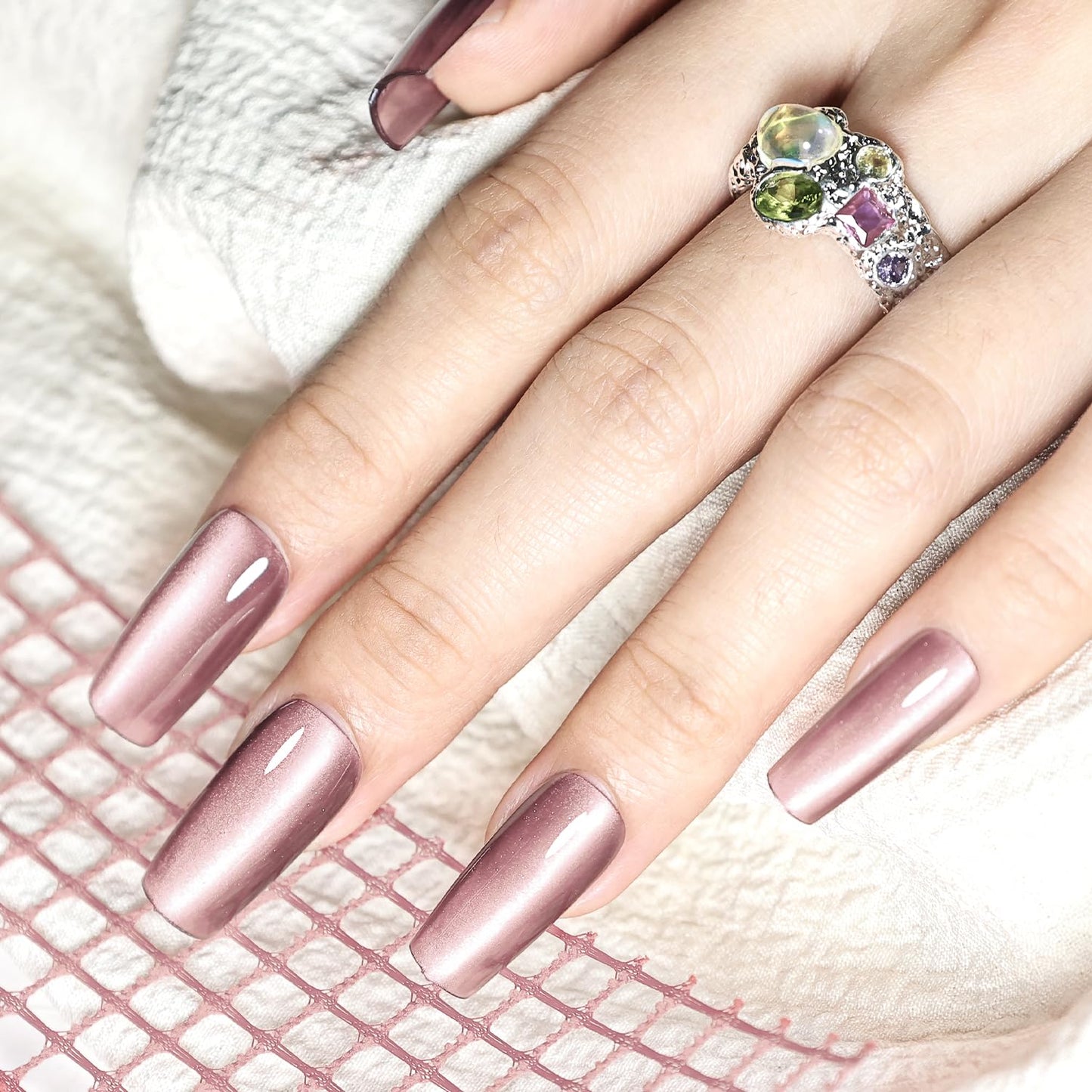 JODSONE 16.5ml Cat Eye Gel Nail Polish Light Brown Single Colors for Holographic Glitter Cat Eye Reflective Translucent Need U V Lamp