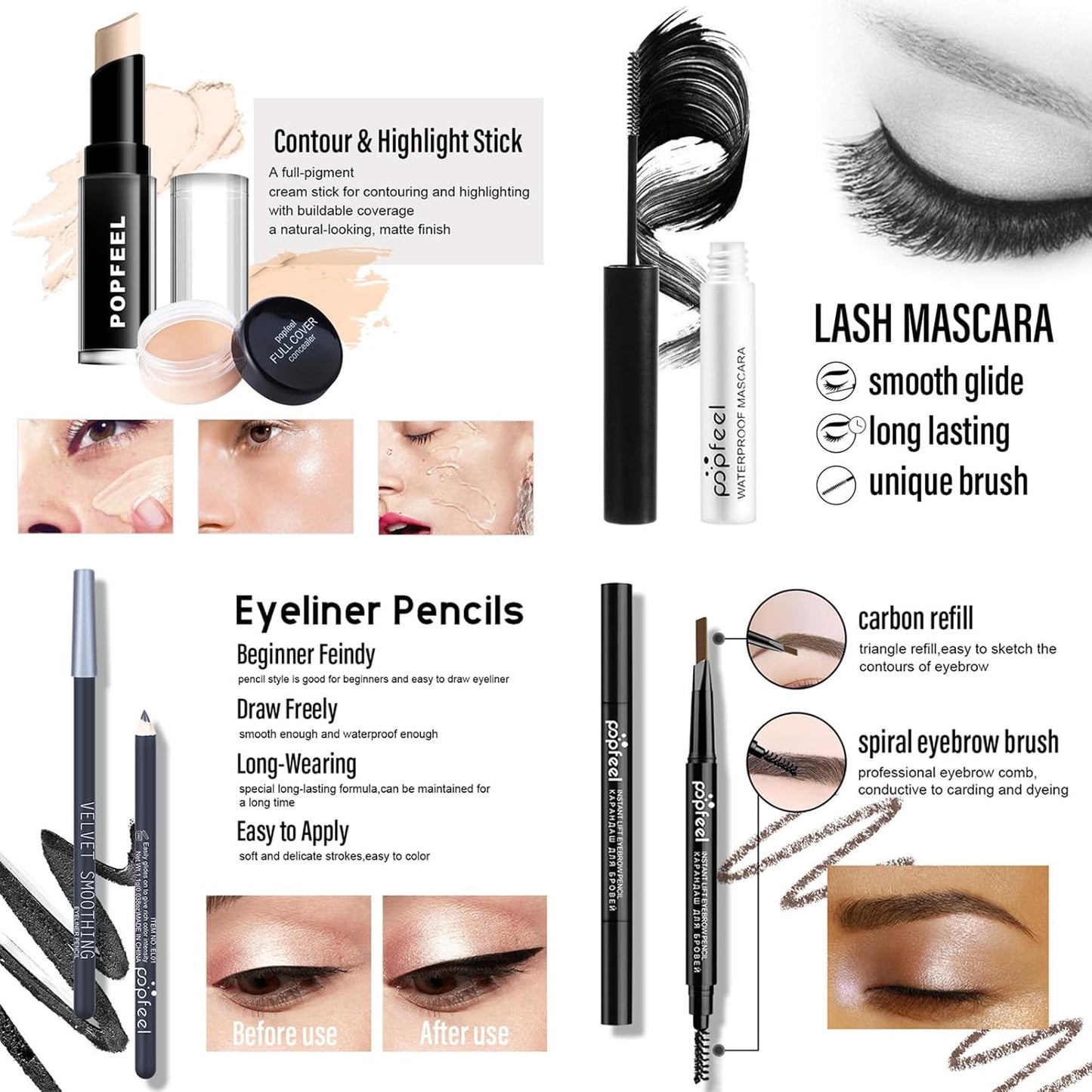 Makeup Kit for Women, All in One Makeup Gift Set for Women and Teen Girl, Full Makeup Kit with Lipgloss Eyeshadow Palette Concealer Stick Mascara Eyeliner Pencil Eye Shadow Brush