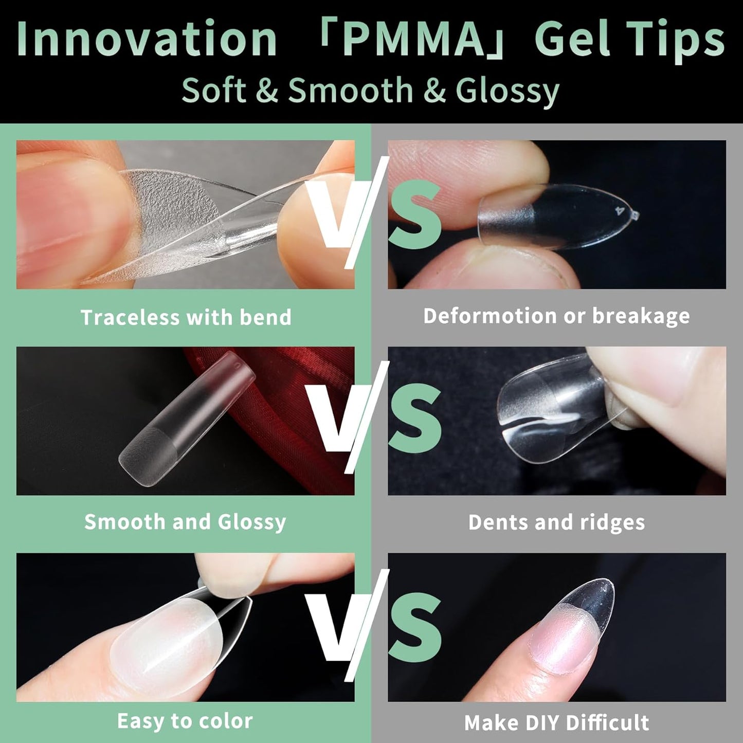 XXL Long Square Nail Tips, 120pcs Acrylic Fake Nails Gel Nail Tips Soft, Full Cover Pre-Shaped Matte Clear Press on Nails for Extension, Diy at Home Manicure 12 Sizes