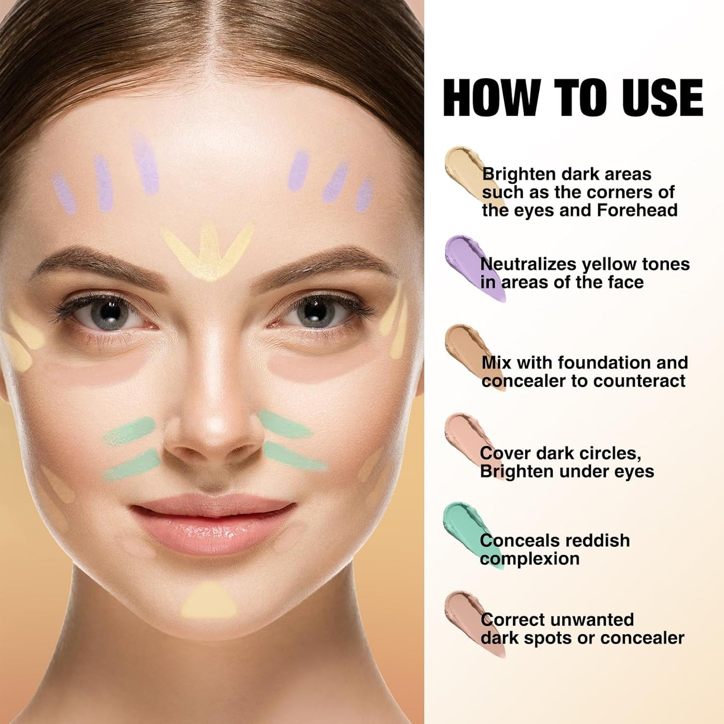 Contour Stick Corrects Skin Tone Bronzer Waterproof Sweat Resistant Concealer Creamy Concealer Deep