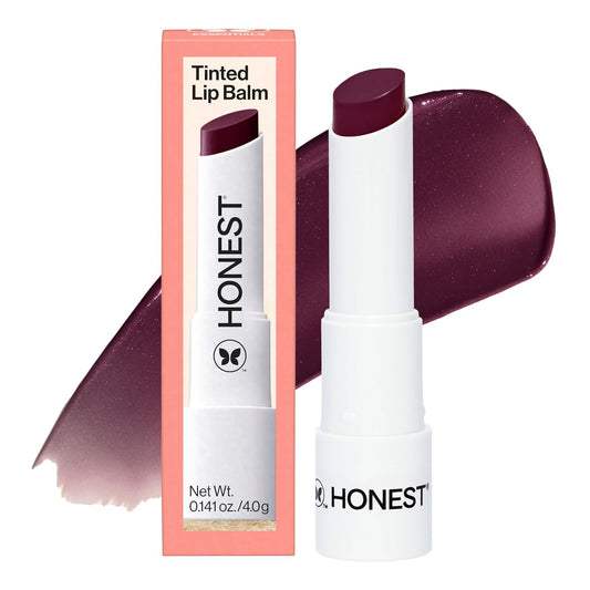 Honest Beauty Moisturizing Vegan Tinted Lip Balm | Antioxidant-rich Acai Extracts + Avocado Oil | Paraben Free + Cruelty Free | Plum Drop