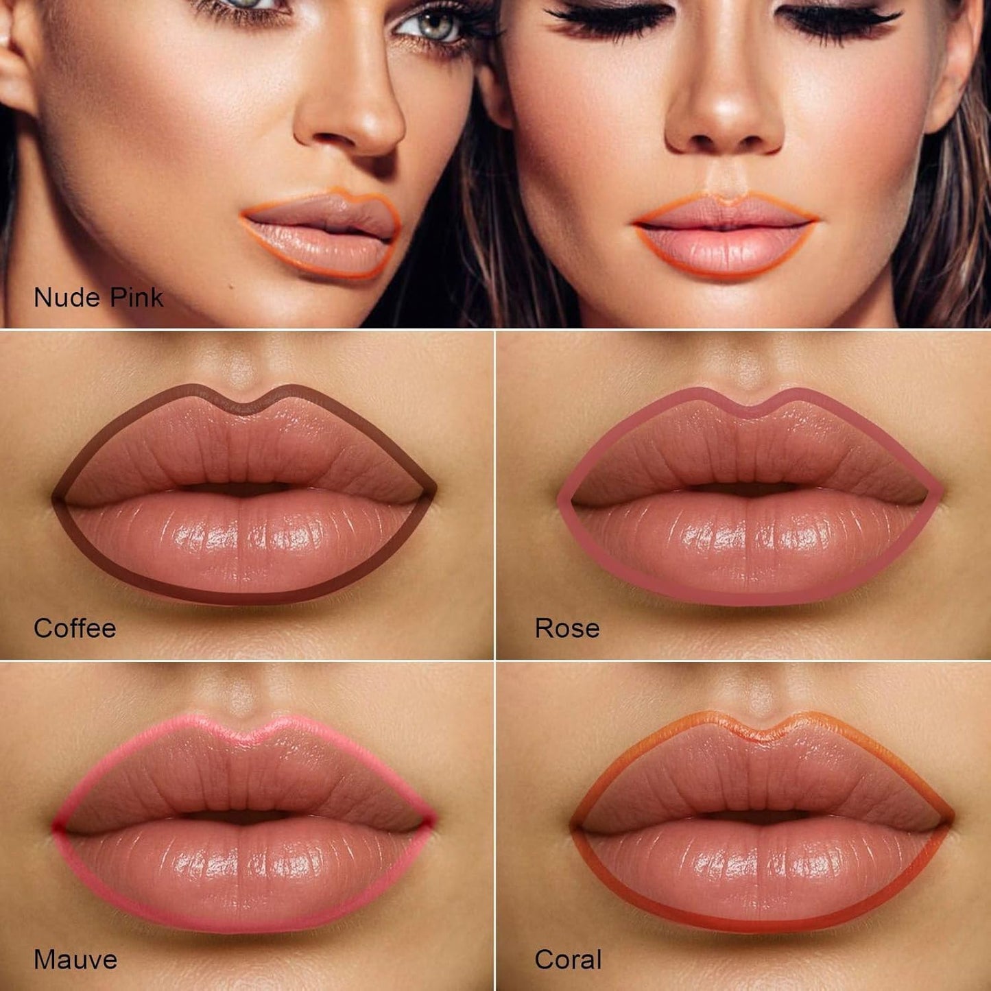 Peel Off Lip Liner Stain - Long Lasting Natural Lip Stain Transfer-proof Lip Liner, Moisturizing Waterproof Lip Gloss Stain, Highly Pigmented Color for All Skin, Ideal Gifts for Women (Mauve)