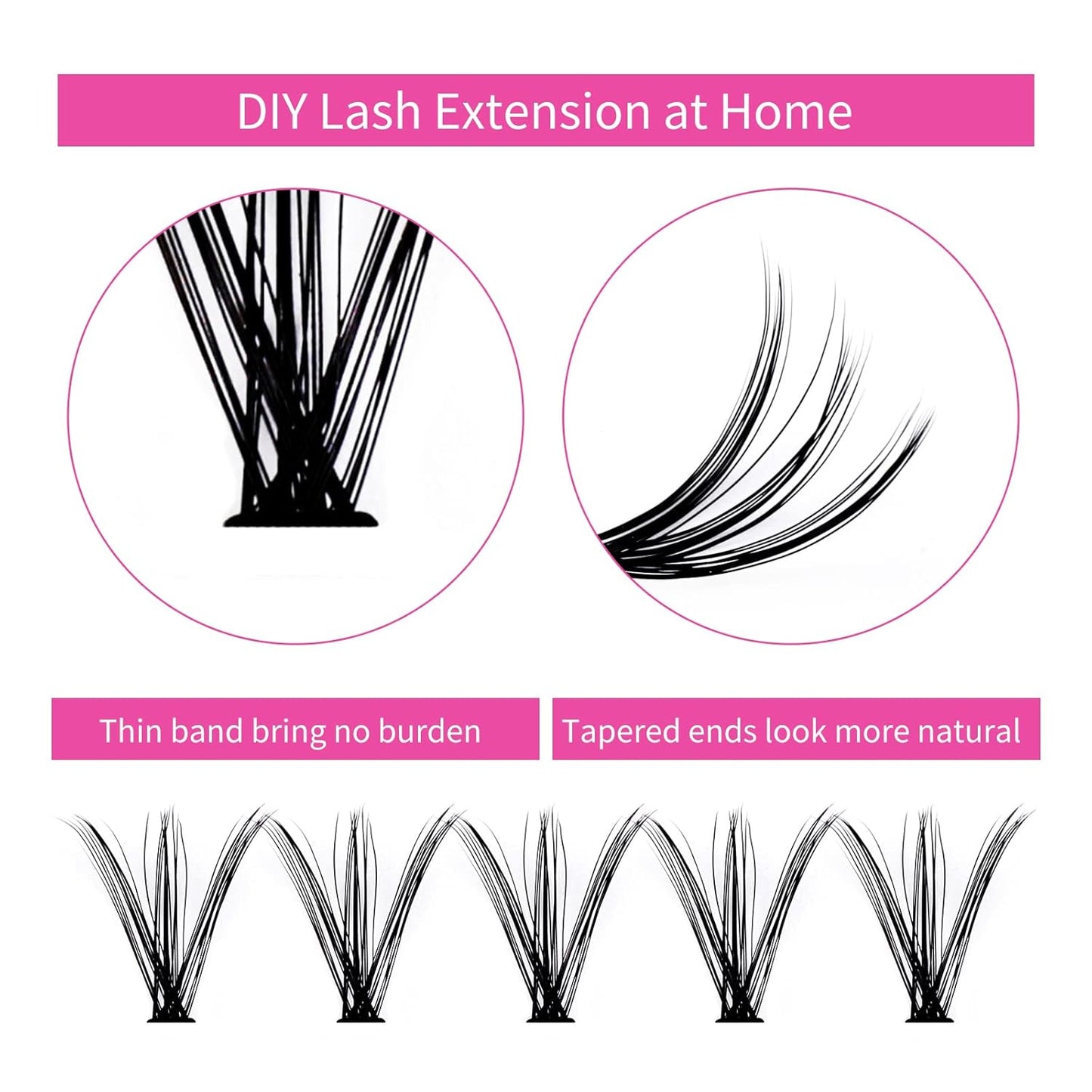 Lash Clusters Individual Lashes Cluster Mixed Tray Lash Clusters DIY Eyelash Extensions Individual Cluster Lashes Self-application at Home (30D+40D-0.07C,8-16mm)