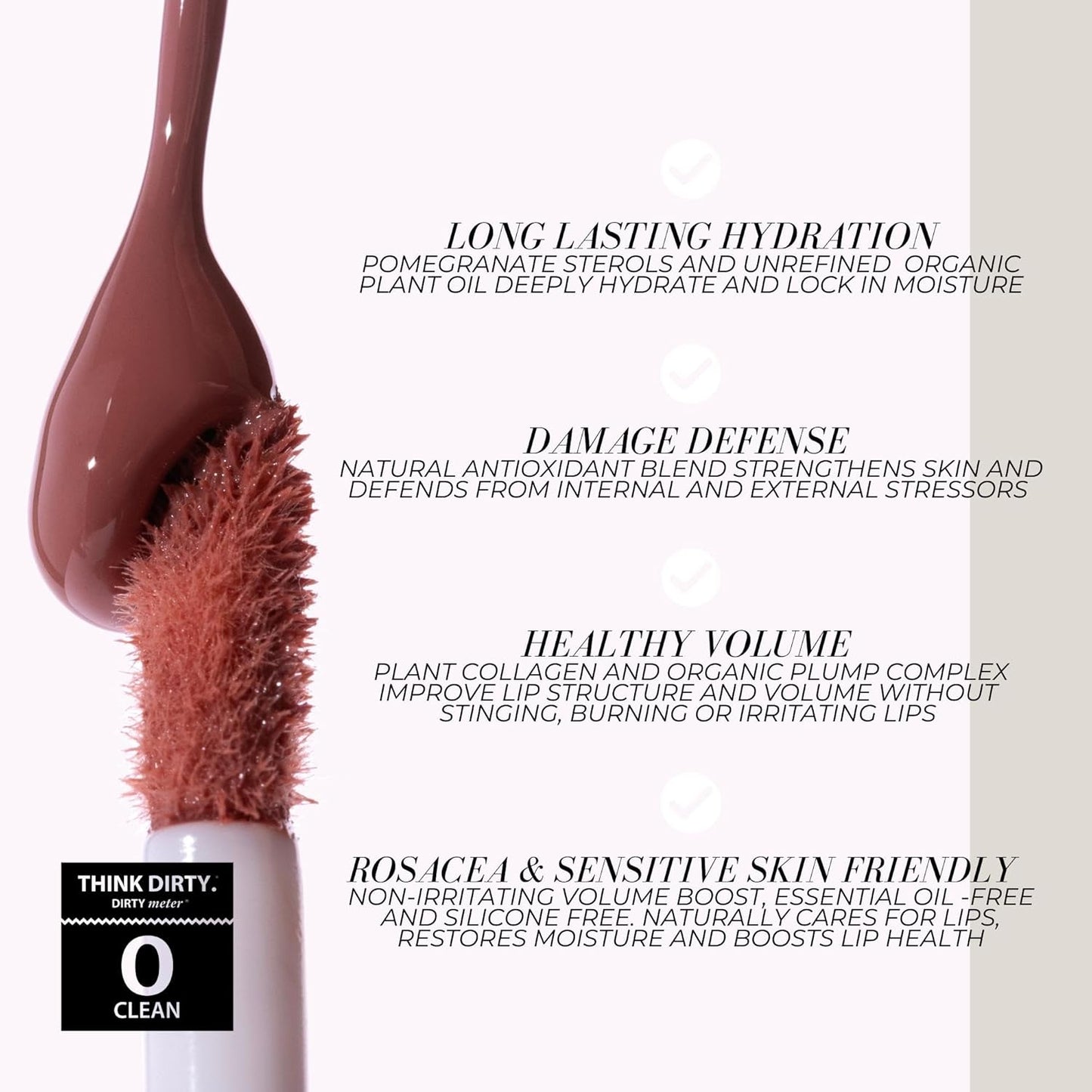 FITGLOW Beauty Lip Colour Serum | Hydrating Lip Gloss | Plumping Anti-Aging Lip Treatment | Natural Shine with Pomegranate Sterols & Collagen | Buildable Color for Dry Chapped Lips | Gleam - 10g