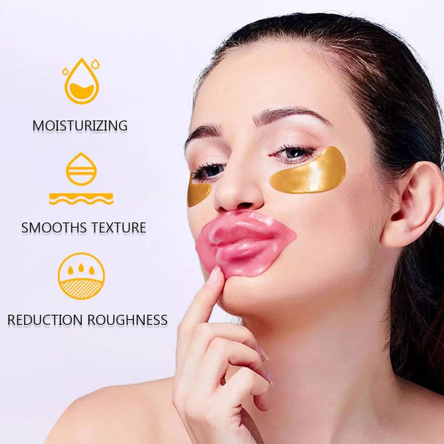 Eakroo 30 Pairs Lip Mask & Under Eye Mask, Crystal Collagen Eye Patches for Puffy Eyes, Effectively Nourishes the Lip & Eye Skin, Reducing Fine Lines & Dark Circle, Make Skin Smooth and Firm
