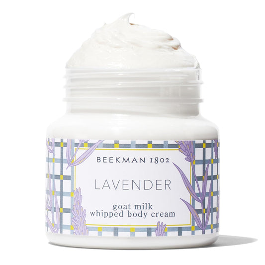 Beekman 1802 Whipped Body Cream, Lavender - Scented - 8 oz - Intensely Hydrating & Softens Skin - With Goat Milk - Good for Sensitive Skin - Cruelty Free