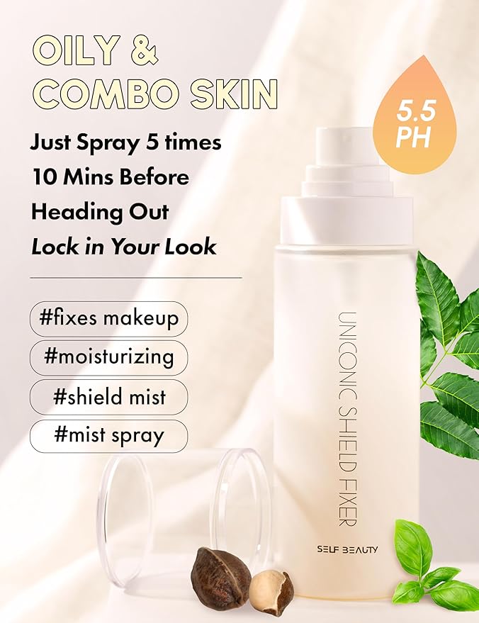 SELF BEAUTY Hydrating Matte Makeup Fixer | Long-Lasting Finish | Lightweight Microfine Mist Spray - 3.38fl.oz, 100ml