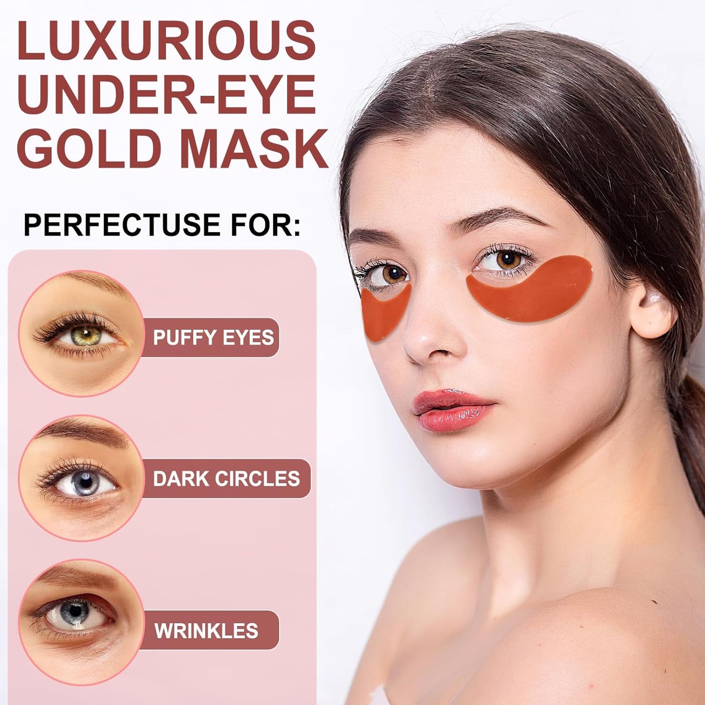 Eye Mask - 30 Pairs Caffeine Under Eye Patches Skin Care Products, Eye Masks Skincare for Dark Circles and Puffiness, Reduce Wrinkles, Eye Bags and Fine Lines, for Women and Man