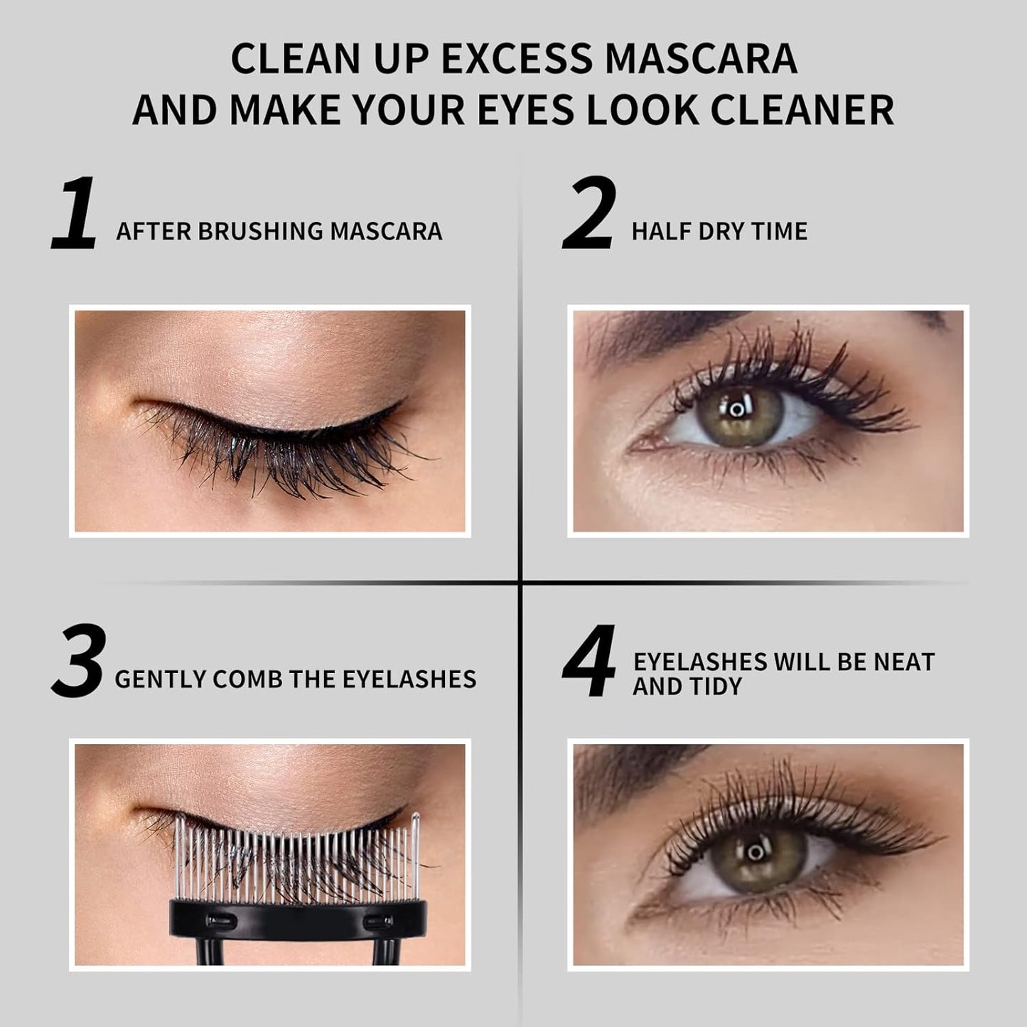 Eyelash Comb Eyebrow Brush DUcare Eyelash Separator Mascara Applicator Eyelash Definer With Comb Cover Arc Designed Cosmetic Brushes Tool Black