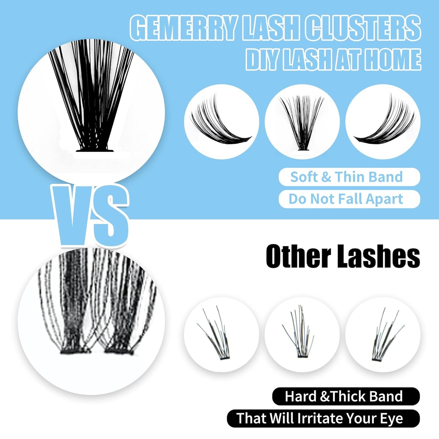 GEMERRY Individual Lashes 240pcs Large Tray 0.07mm 30P/40P C Curl Mix 8-16mm Lash Clusters Soft&Fluffy Cluster Lashes Mink Lash Extension Clusters Mixed Tray False lashes(30P/40P-C, 8-16 Mix)