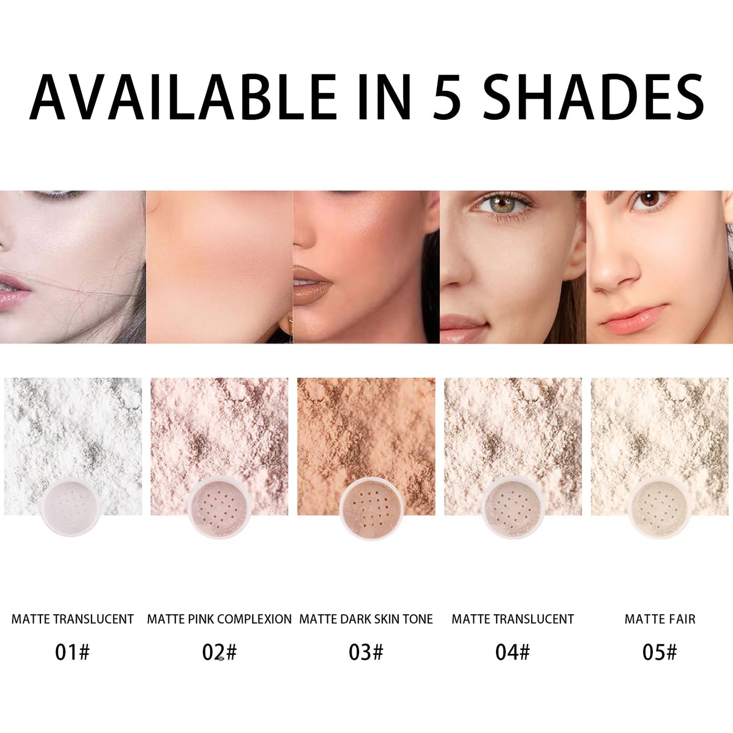 2PCS Loose Face Powder, Oil Control Minimizes Pores and Fine Lines, Loose Baking Face Setting Powder Makeup, Oil Control Soft Focus Effect Make Up, Matte Ultra Flawless Finish,8g (02# Pink Complexion)