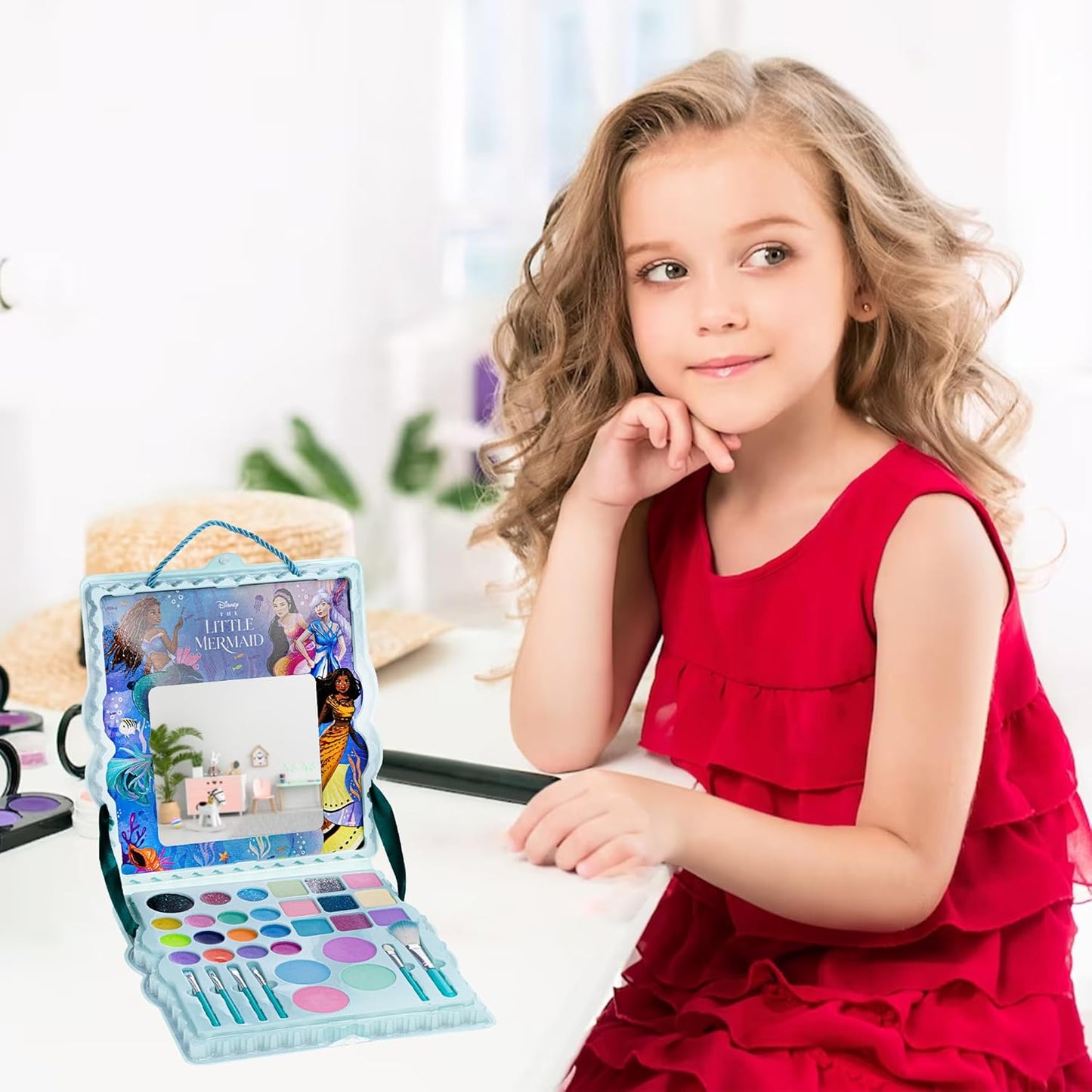 Disney’s The Little Mermaid Eye Lip and Face Beauty Soft Case Makeup Pallete for Girls Ages 3+ Perfect for Parties, Sleepovers & Makeovers