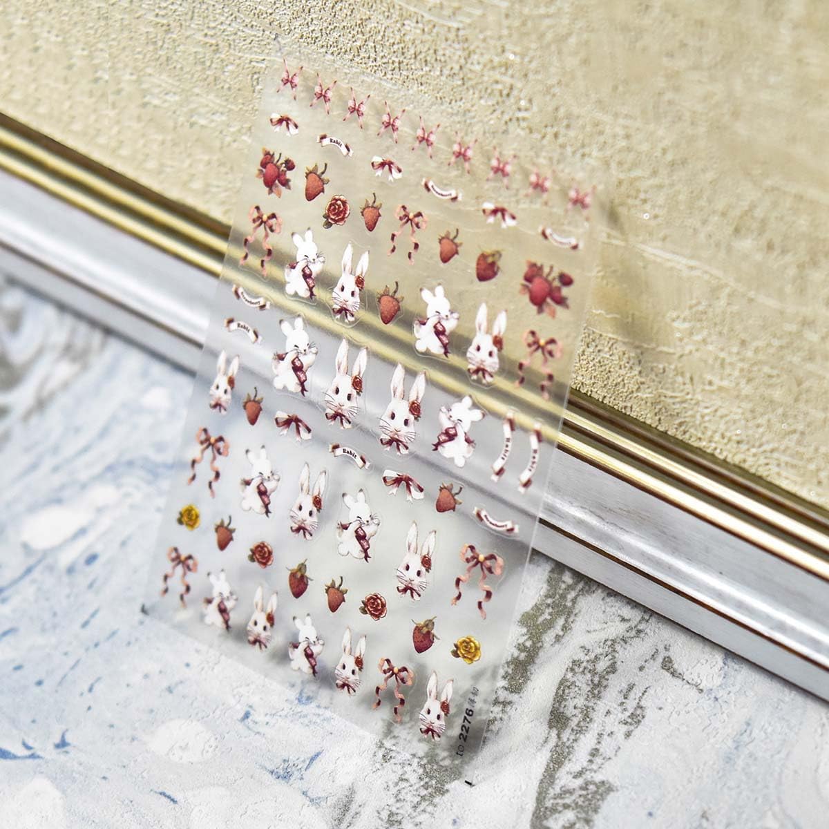 Bunny Nail Stickers Lovely Bunny Nail Art Strawberry Ribbon Rabbit Nail Decals Cute Stickers for Nails Designs Self Adhesive Nail Art Supplies & Decorations for Women Girls 1 Sheet