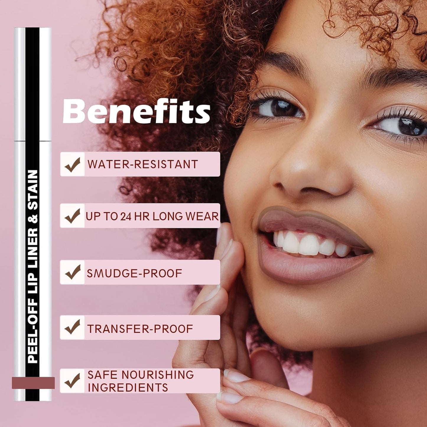 Lip Liner Stain Peel Off with Tweezer, Long Lasting Matte Lip Tattoo, Highly Pigmented Color Lip Makeup, Waterproof, Transfer-proof Lipstain for Women, for All Skin Types 05