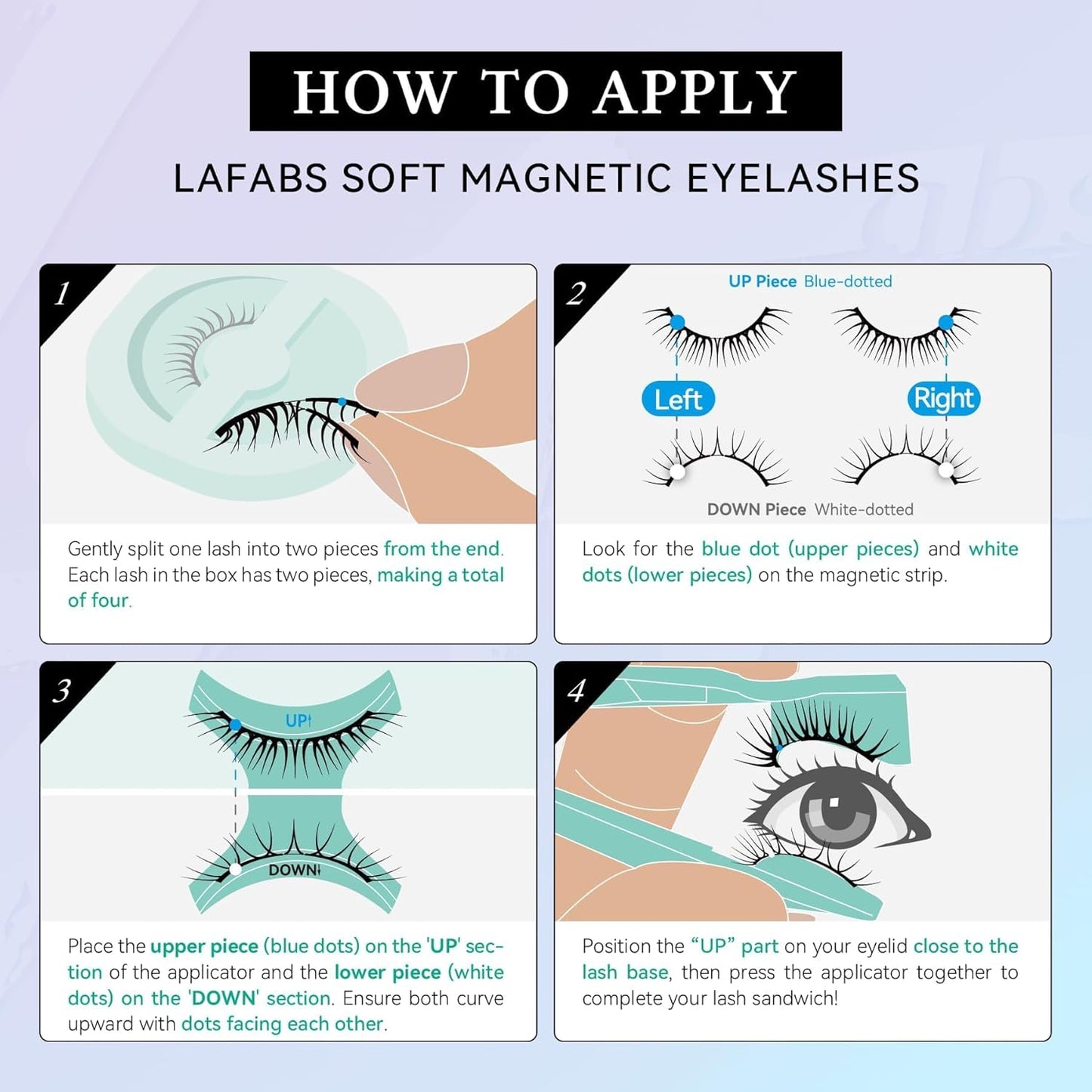 Magnetic Eyelashes, Natural Series Magnetic lashes with applicator, Reusable Glue-free False Eyelashes, Waterproof, Lightweight Wispy lashes, Suit for Natural Makeup