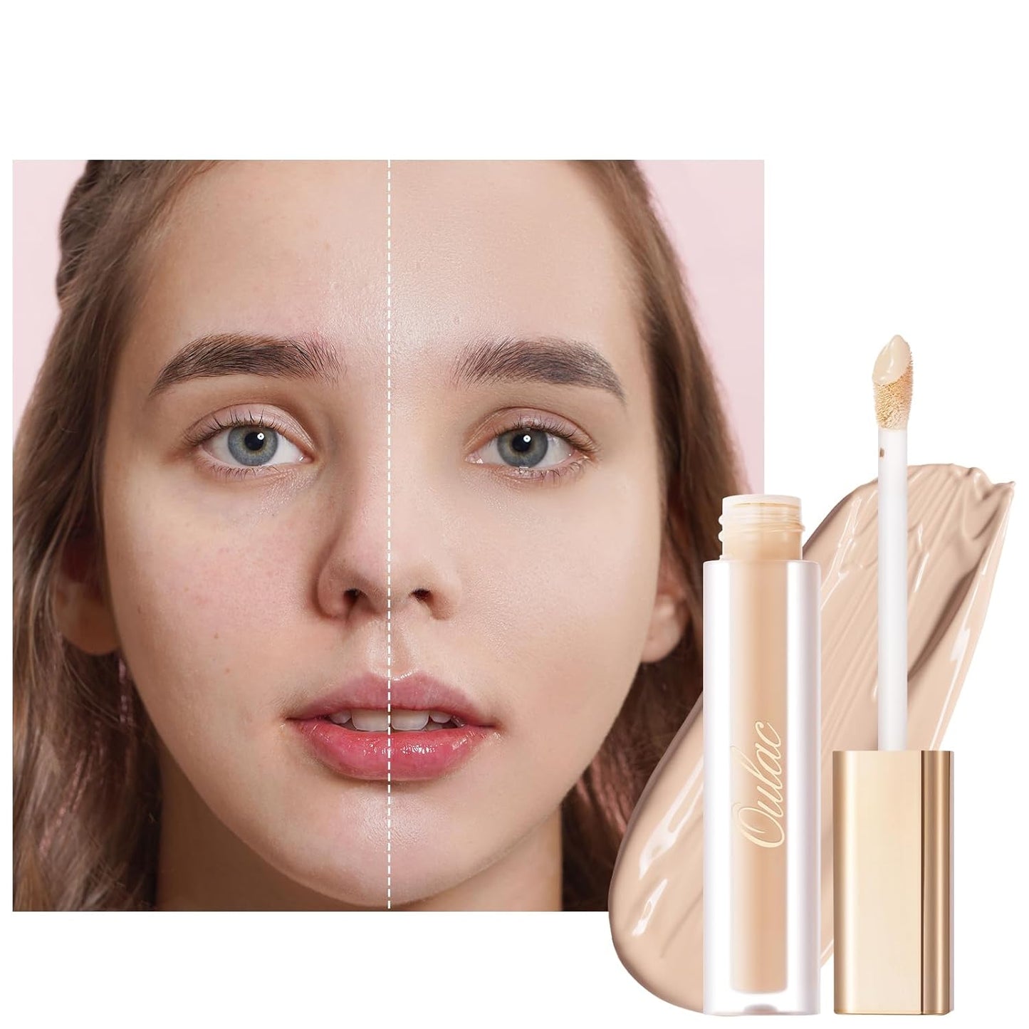 Oulac Full Coverage Concealer, Concealer Stick for Face and Eye Dark Circles, Hydrating Concealer Infused with Hyaluronic Acid, Vegan Concealer 3.8ml, Shade: W1 Porcelain