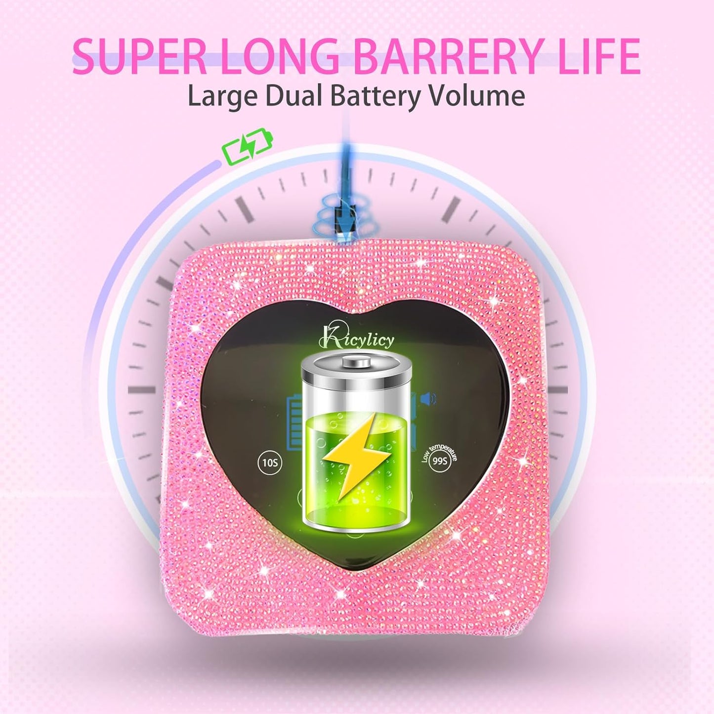 UV LED Nail Lamp, 72W Rechargeable Cordless Nail Lamp with 5 Timer Settings, Professional Nail Dryer Fast Dry Curing Lamp, Gel Polish UV Nail Lamp with Display Auto Sensor for Salon and Home