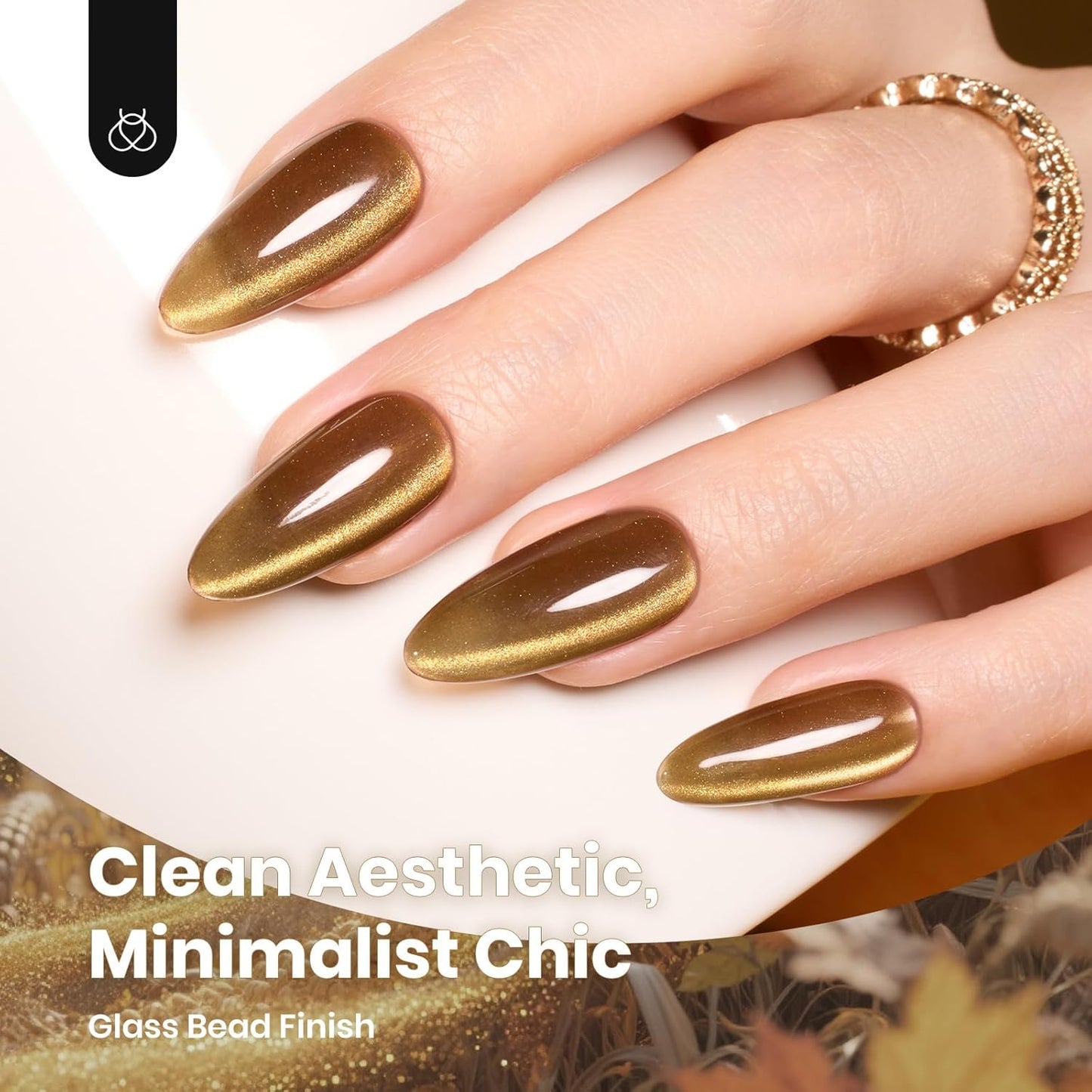 beetles Gel Polish Golden Mirage Cat Eye Gel Nail Polish Set - 6 Colors Pink Red Brown Green Blue Glitter Fall Gel Nail Kit, Magnetic Shine Soak Off UV Gel for Salon DIY Manicure Gift for Women