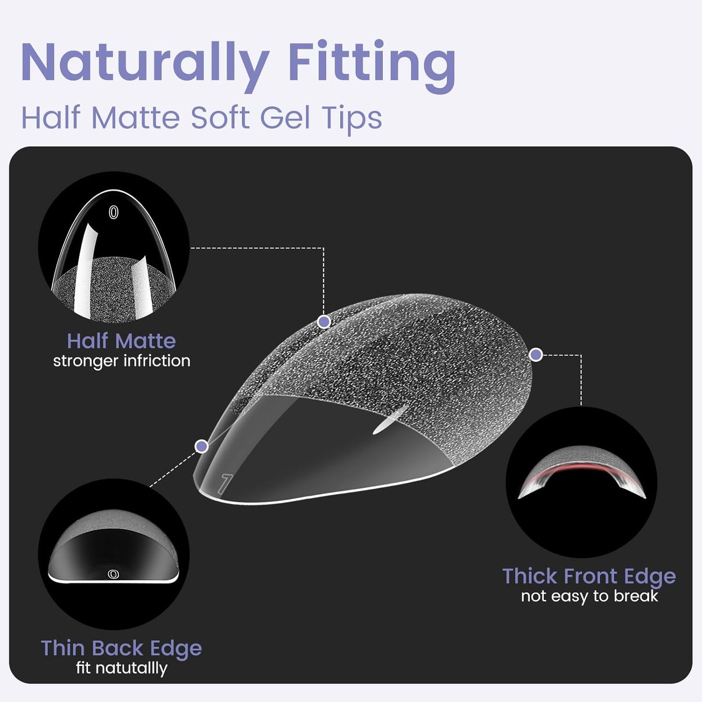 Medium Almond Nail Tips: 240PCS Soft Gel Clear Almond Pre-Shaped Nails Tips, 12 Sizes Full Cover Fake Press on Nails for Acrylic Nail Tip Home DIY Salon Nails