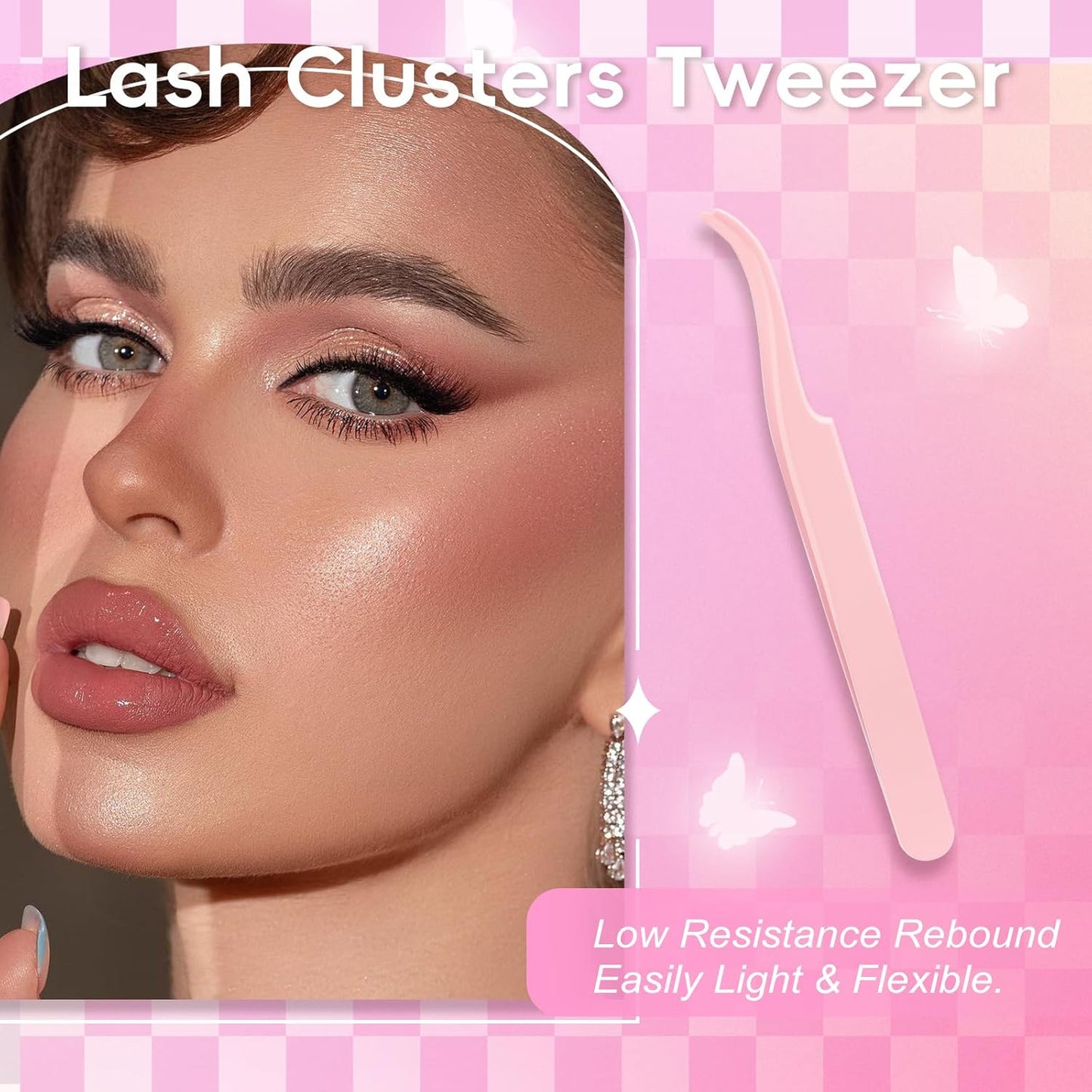 FADLASH DIY Lash Extension Kit - Lash Clusters with D Curl, Bond & Seal - Glue Remover & Tweezers for Home Use (100D+200D-0.07D-12-18MIX)