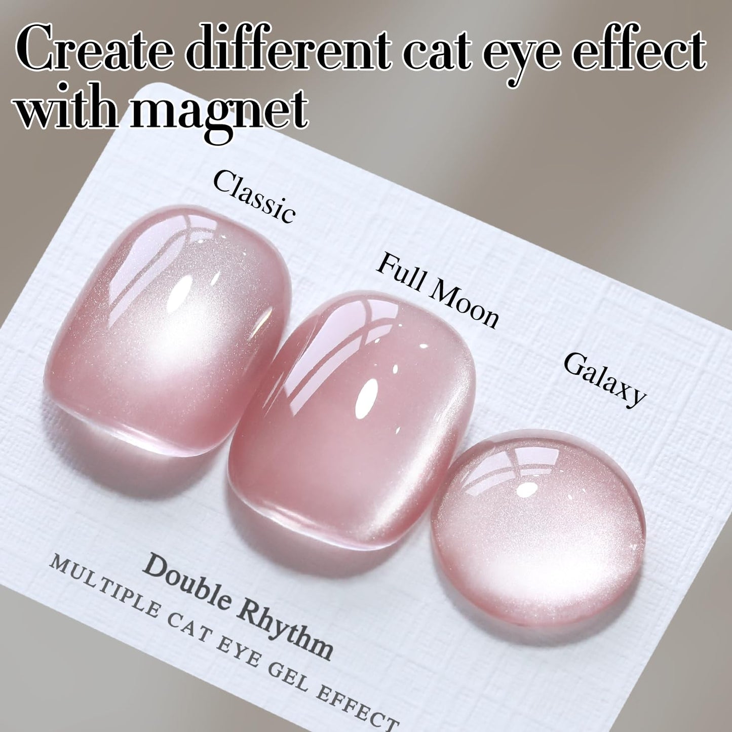 Double Rhythm Cat Eye Gel Polish Set 6 Colors Shimmer Glitter with Magnet Holographic Reflective Magnetic UV Gel Polish Art Kit (Glass Jelly Nude Pink 6-Kit 35)