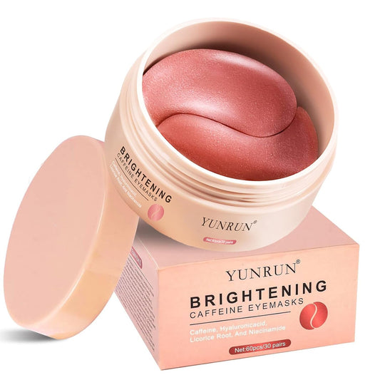 Brightening Eye Mask - Hyaluronic Acid Eye Mask with Caffeine,under Eye Patches for Puffy Eyes and Dark Circles - 60 eye patches to minimize wrinkles and eliminate ，under eye care (1pcs)