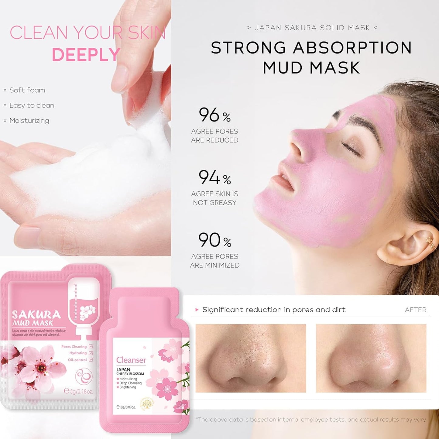 Skincare Set for Teenage Girls, Japan-Sakura Skin Care Products Set, Skin Care Sets & Kits, Cleanser, Toner, Serum, Cream, Sleep Mask,Eye Mask,Mud Mask,Lip Mask Beauty Products Daily Face Care 24PCS