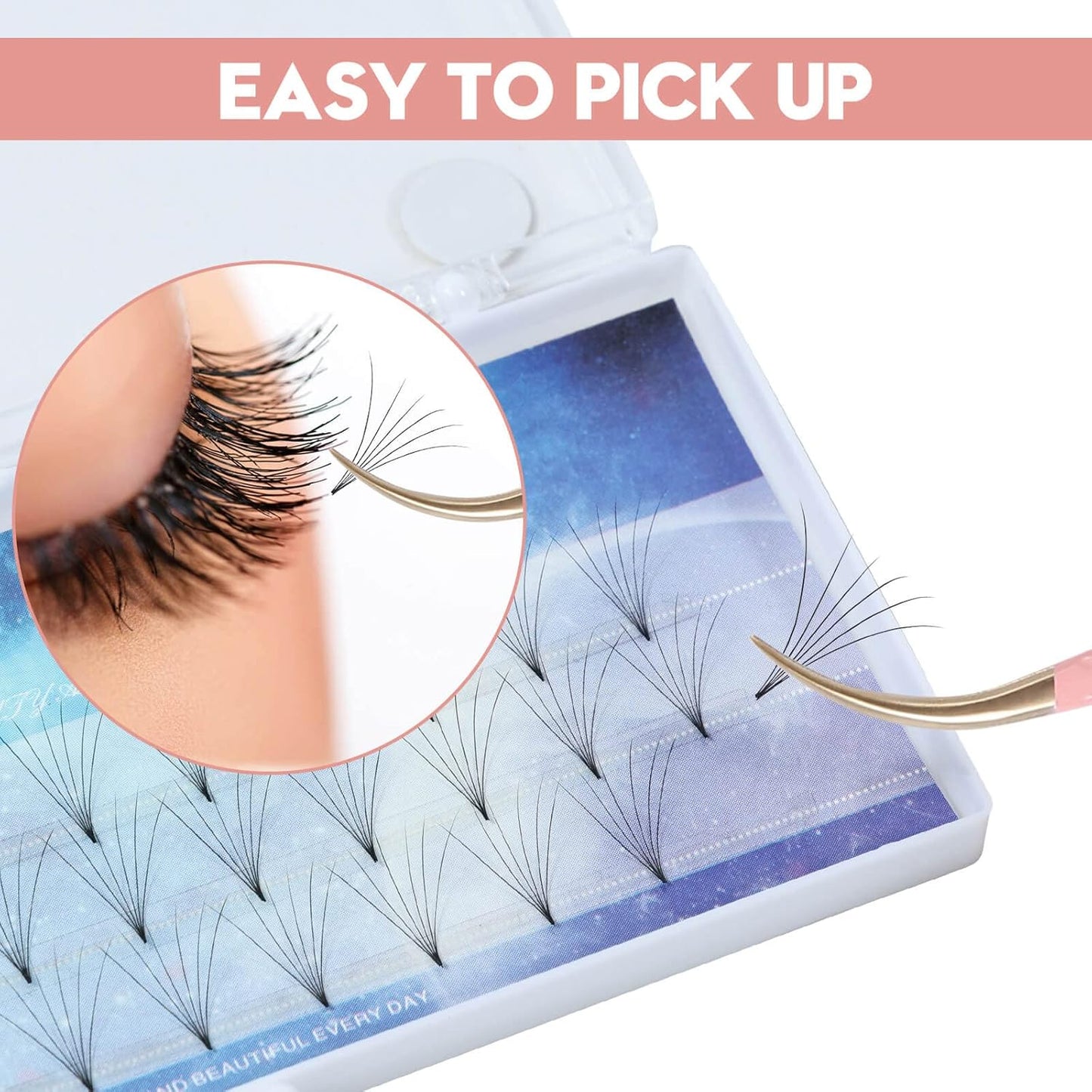 Ms.Queen Curved Tweezers for Eyelash Extensions,Diamond Grip Curved Volume Tweezers Fiber Tip Isolation Lash Tweezers